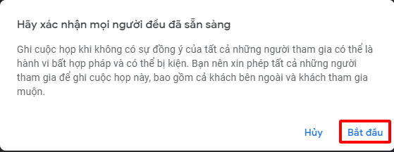 Chọn bắt đầu ghi