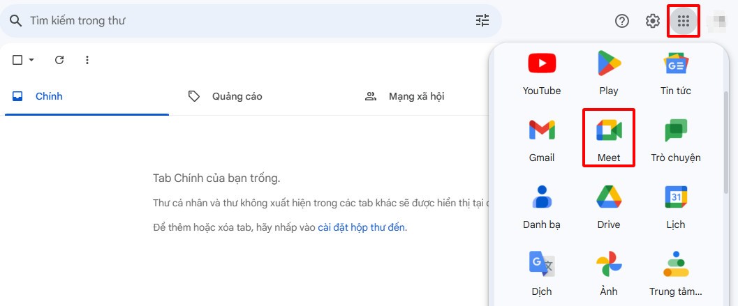 Truy cập vào Google Meet