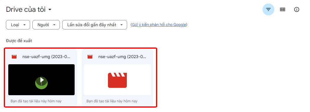 Video ở Google Drive